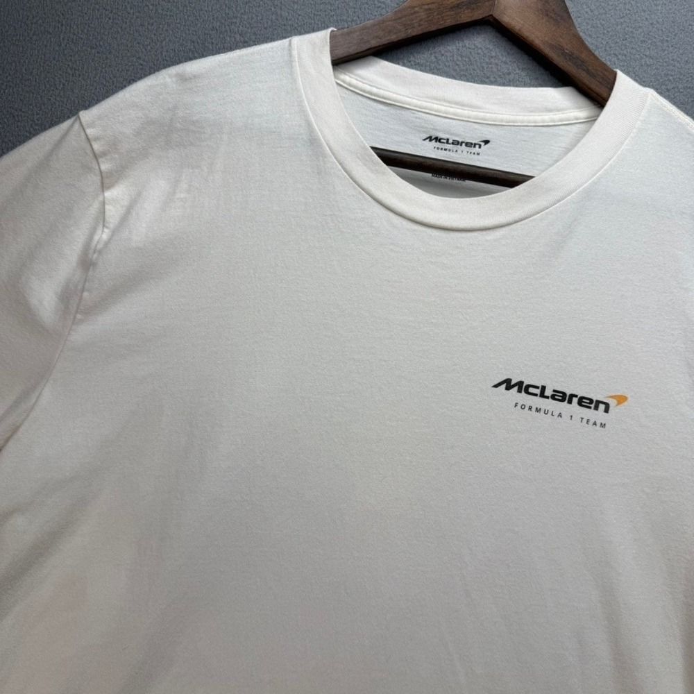 McLaren T-Shirt Men Large White Formula 1 Team MCL60 2023 Graphic Racing Tee